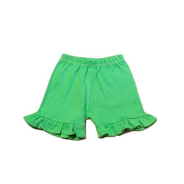 Monag Little Girls Relaxed Fit 100% Cotton Ruffle Shorts 